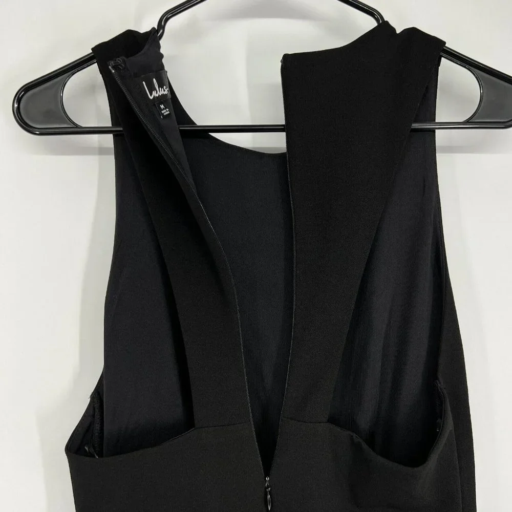 Lulus Dress Black Racerback Pleated Sleeveless Cocktail NWT - Picture 10 of 12